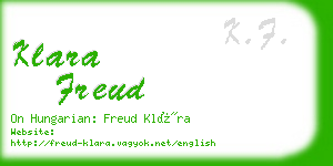 klara freud business card